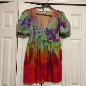 Anthropologie Puff Sleeve Mini Dress